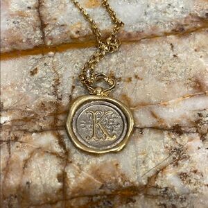 Gold and Silver Initial Pendant Necklace